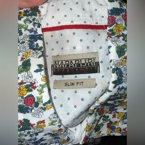 Napapijri Men's Slim Fit Floral Shirt - White, Green, Yellow, Red